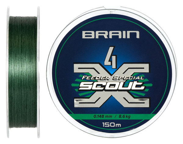 Шнур Brain Scout 4X 150m (deep green) 0.148mm 8.6kg