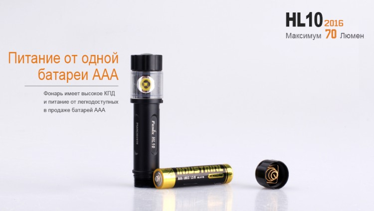 Налобний ліхтар Fenix HL10 Philip LXZ2-5770 LED чорний