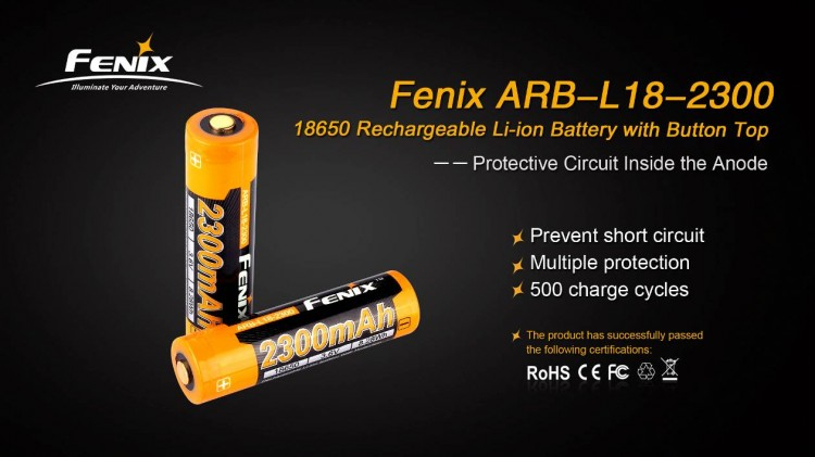 Акумулятор 18650 Fenix ARB-L18 (2300mAh)