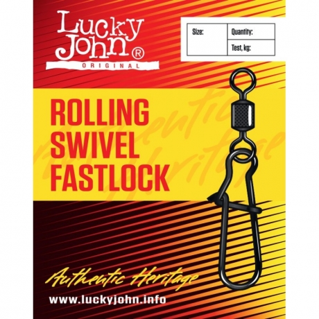 Застежка с вертлюгом Lucky John Rolling Swivel Fast Lock