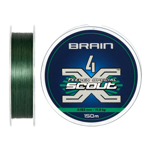 Шнур Brain Scout 4X 150m (deep green) 0.183mm 11.9kg