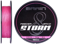 Шнур Brain Storm 8X (pink) 150m 0.08mm 11lb/4.8kg