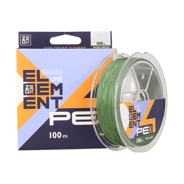 Шнур ZEOX Element PE X4 Moss Green 100м #1.0