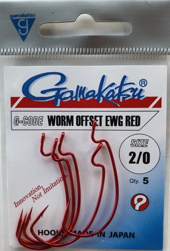 Гачок Gamakatsu Worm Offset EWG Red 