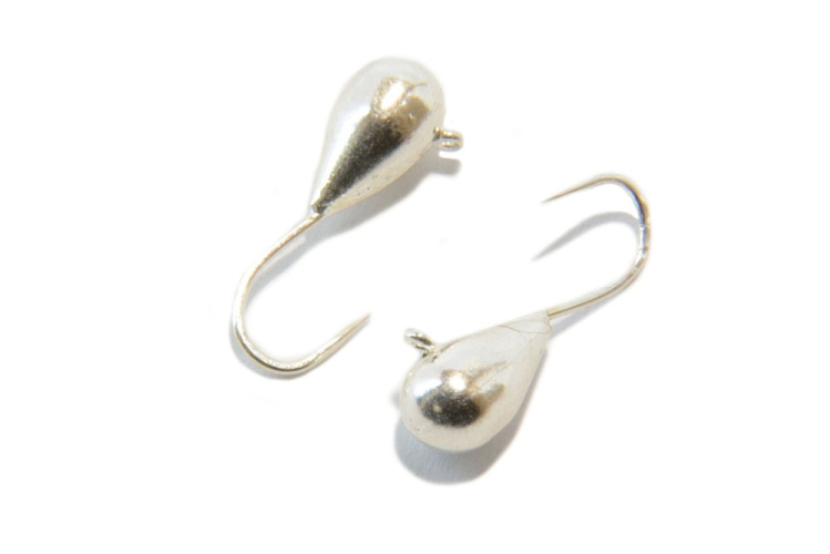 Блешня вольфрамова Крапля з петелькою 4мм (срібло)