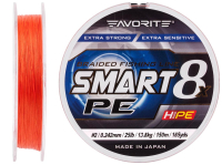 Шнур Favorite Smart PE 8x 150м (red orange) #2/0.242mm 25lb/13.8kg