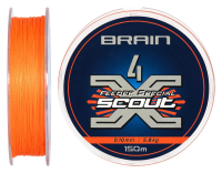 Шнур Brain Scout 4X 150m (fluoro Orange) 0.100mm 5.8kg