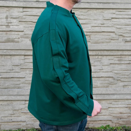 Адаптивная кофта при травмировании, двунитка Kirasa зеленая 52 (Арт KI4280-2)