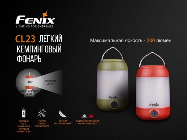 Фонарь Fenix CL23 (красный, зелёный)