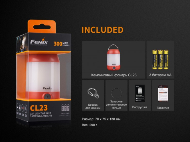 Фонарь Fenix CL23 (красный, зелёный)