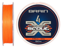 Шнур Brain Scout 4X 150m (fluoro Orange) 0.148mm 8.6kg