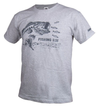 Футболка Fishing ROI BASS серый меланж