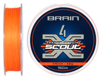Шнур Brain Scout 4X 150m (fluoro Orange) 0.163mm 9.8kg