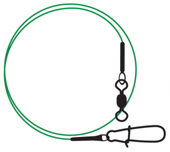 Поводок BratFishing  1*7 нейлон зеленый  1 шт