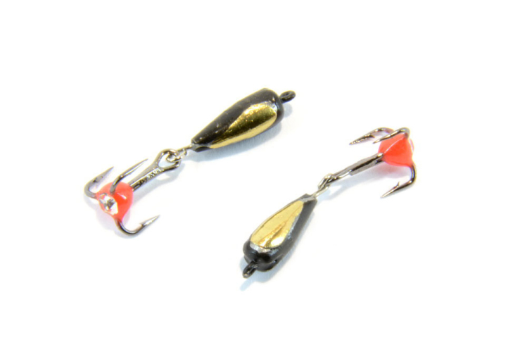 Вольфрамовый "Дьявол с подвесным тройником со стразиками" 3мм