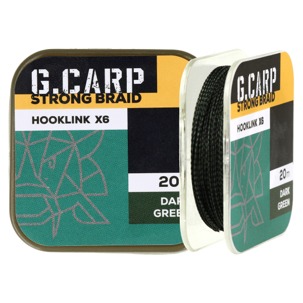 Поводочный материал GC G.Carp Strong Braid Hooklink X6 20м 25lb Dark Green