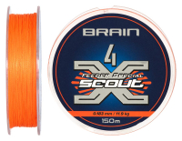 Шнур Brain Scout 4X 150m (fluoro Orange) 0.183mm 11.9kg