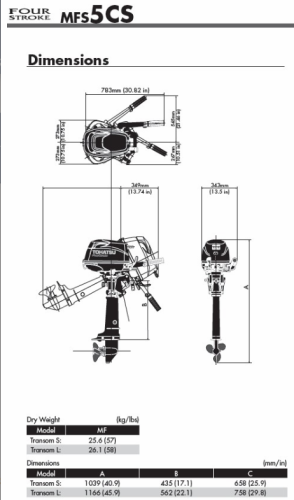 Човновий мотор Tohatsu MFS5C SL