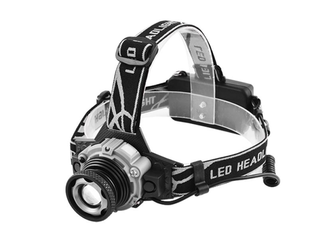 Фонарь налобный Police W002-XPE, ЗУ 220V/12V, 2x18650, датчик движения, zoom