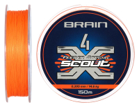 Шнур Brain Scout 4X 150m (fluoro Orange) 0.205mm 14.6kg