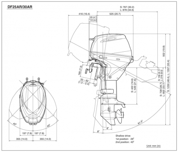Човновий мотор Suzuki DF-25ARS