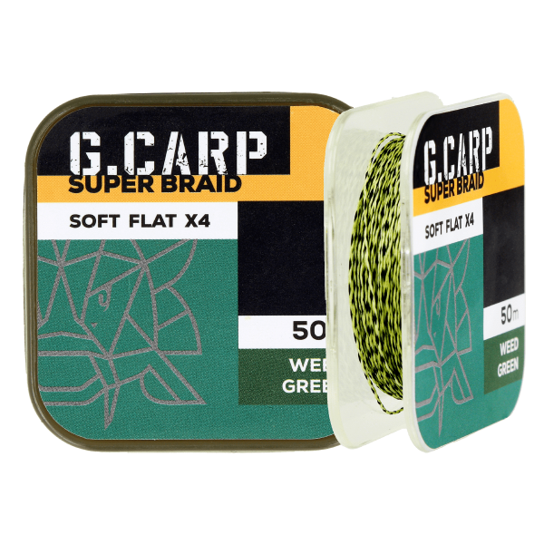 Повідковий матеріал GC G.Carp Super Braid Soft Flat X4 50м 35lb Weed Green