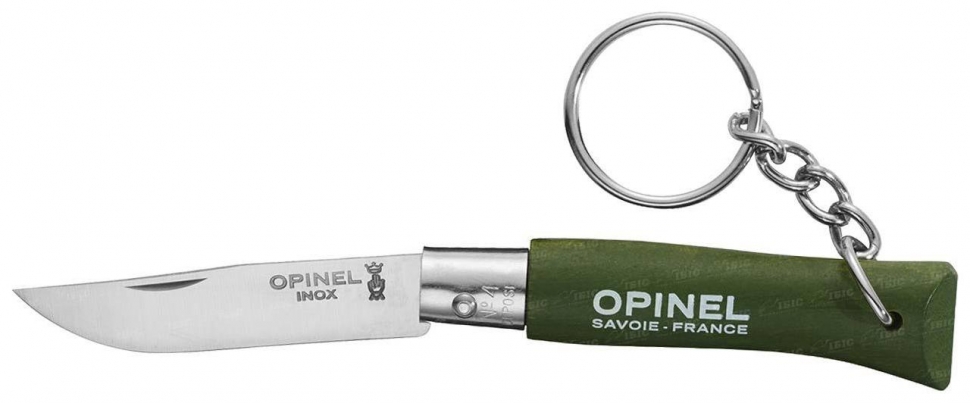 Нож Opinel Keychain №4 Inox. Цвет - темно-зеленый
