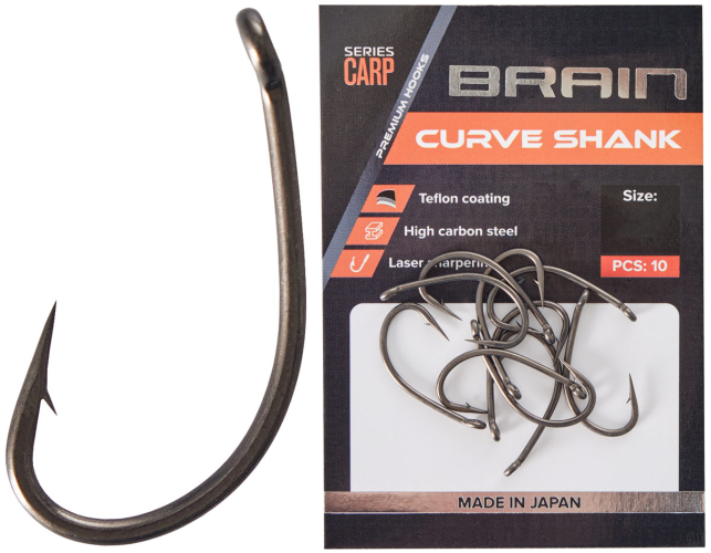 Крючок Brain Curve Shank #1 (8 шт/уп)