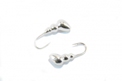 Мормышка вольфрамовая Fishing Roi Муравей с отверстием 3мм (серебро)