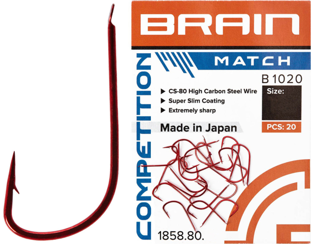 Крючок Brain Match B1020 #14 (20 шт/уп) ц:red