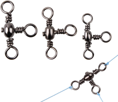 Вертлюг тройной  BratFishing Cross - line rolling swivel