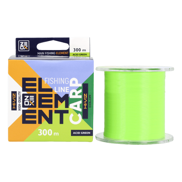 Волосінь ZEOX Hi-Viz Element Carp 300м Acid Green 0.350мм