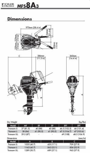 Човновий мотор Tohatsu MFS8A3 EPL