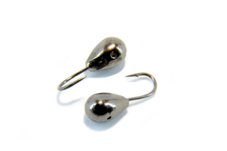 Блешня вольфрамова Fishing Roi крапля з отвором 4 мм (чорний нікель)