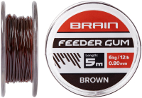Амортизирующая резина Brain Feeder Gum 0.6mm 8lb/4kg (5m) ц:коричневый