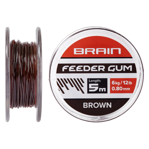 Амортизирующая резина Brain Feeder Gum 0.6mm 8lb/4kg (5m) ц:коричневый