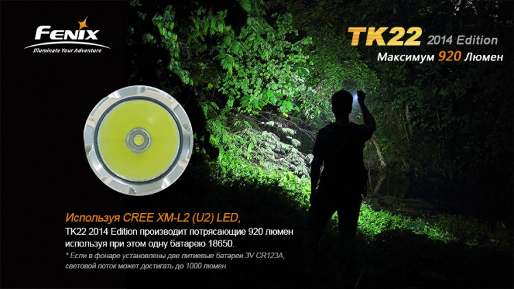 Фонарь Fenix TK22 (2014 Edition) Cree XM-L2 (U2) LED
