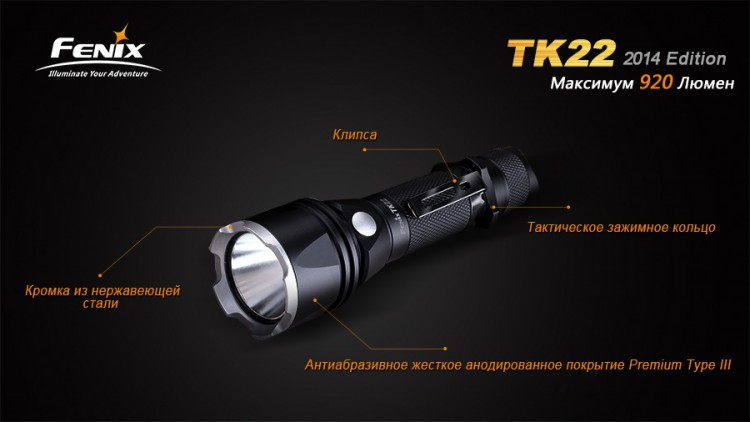 Фонарь Fenix TK22 (2014 Edition) Cree XM-L2 (U2) LED