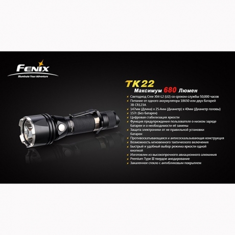 Фонарь Fenix TK22 Cree XM-L2 (U2)