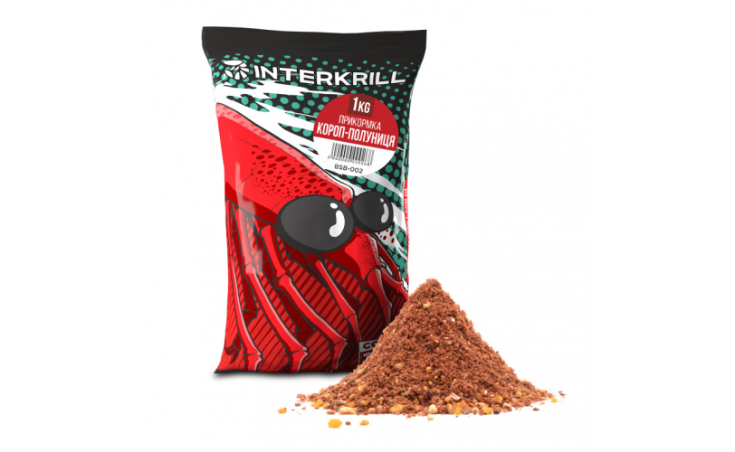 Прикормка InterKrill Карп-Клубника 1кг