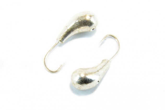 Мормышка вольфрамовая Fishing Roi Чесночина с отверстием 4.4мм (серебро)