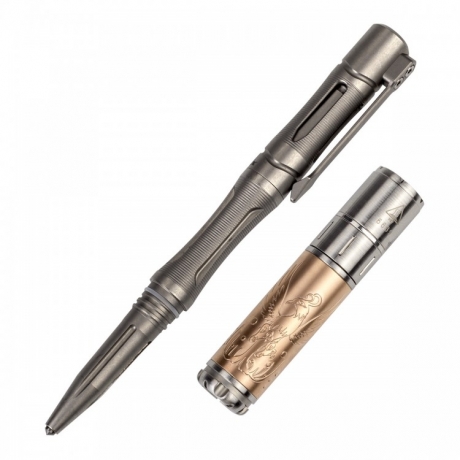 Набір Fenix: тактична ручка T5Ti і ліхтар F15 синя ручка і ліхтар