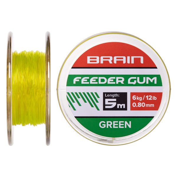 Амортизирующая резина Brain Feeder Gum 0.8mm 12lb/6kg (5m) ц:зеленый