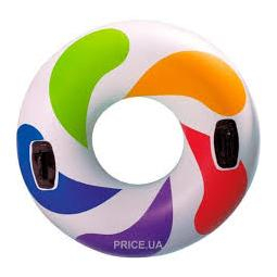 Надувной круг INTEX 58202 (119 СМ.) С РУЧКАМИ «ВИХРЬ ЦВЕТА»
