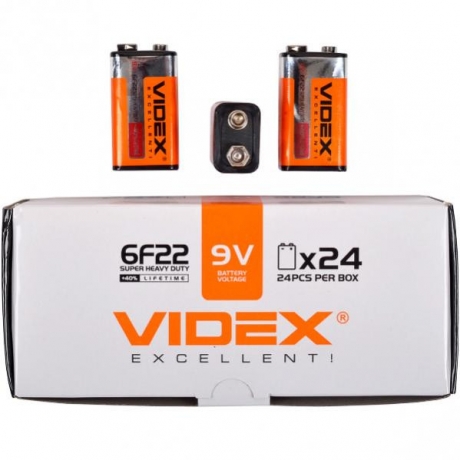 Батарейка Videx солевая 6 F22 (крона) 