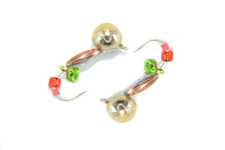 Мормышка вольфрамовая Шар с овсинкой 4.5мм (латунь+медь)