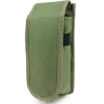 Подсумок закрытый одинарный для 2 магазинов АК оливковый (LE2109)