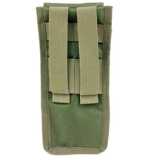 Подсумок закрытый одинарный для 2 магазинов АК оливковый (LE2109)