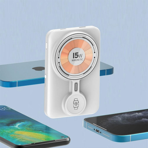 Power Bank Aspor A328 Magnetic Wireless 10000mAh+cable Charge Watch (22.5W)- білий (900151)