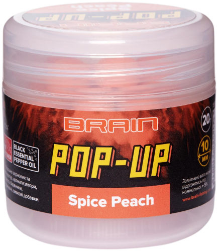 Бойлы Brain Pop-Up F1 Spice Peach (персик/специи) 10mm 20g